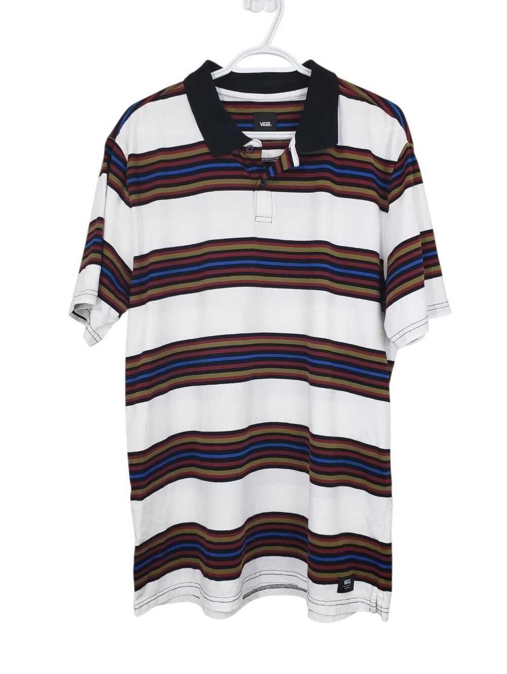 Vans Men's Short Sleeve Striped Polo Shirt Size XL
